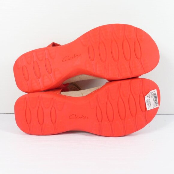 Clarks Collection Adjustable Suede Sandals Amanda Sprint Coral Pink Women's 10 W - Picture 11 of 12